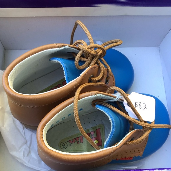 Piulin* 18-24(8) BABY’S Boys Leather lace-up ankle Bootie in yellow mustard, NWT - Picture 6 of 7